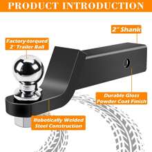 Car Trailer Hitch Ball Mount - Black - View 7