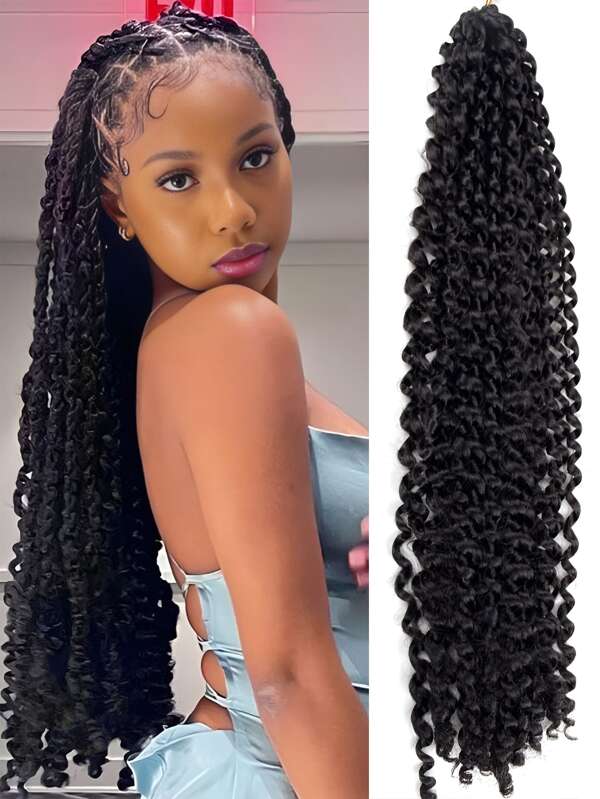 18 inch Natural Black Curly Hair Ponytail Extensions