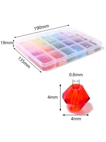 1 Box Faceted Glass Crystal Beads Set Briolette Rondelle Crystal AB Beads Spacer For Jewelry Making Bracelet Rings Necklace 24 Colors 2400pcs 4MM - Multicolor - View 3