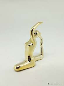 Enfeite de porcelana de Yoga - Dourado - Visão 2