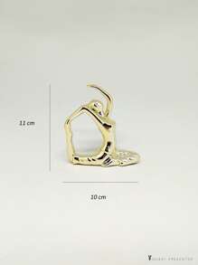 Enfeite de porcelana de Yoga - Dourado - Visão 3
