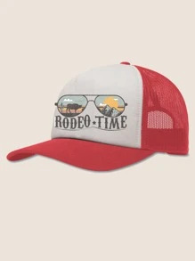 美國國家風格牛仔女孩太陽眼鏡帽 - 紅色 - 查看 3