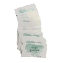 Thank You Gift Card Packaging English Card Business Thank You Card 5x9cm Universal Gift Card Packaging English Card 50/100pcs Green - Green - View 5