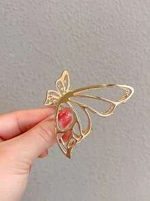 Kẹp Bướm Kim Loại Rỗng Mới Đường Phố - Vàng - Xem 3