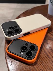 Two Tone Phone Case With Invisible Holder - Orange - View 4
