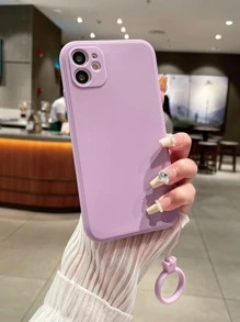 Vỏ điện thoại trơn có vòng đeo tay - Màu tím hoa cà - Xem 5