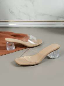 Sandalias femeninas de moda de tacón alto en diferentes estilos: sandalias de tacón alto con correa transparente pura, sandalias de punta cuadrada, sandalias de tacón con cristal de moda, sandalias de tacón alto simples y versátiles, sandalias de tacón alto antideslizantes para exteriores y sandalias de tacón alto a la moda.