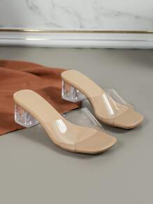Sandalias femeninas de moda de tacón alto en diferentes estilos: sandalias de tacón alto con correa transparente pura, sandalias de punta cuadrada, sandalias de tacón con cristal de moda, sandalias de tacón alto simples y versátiles, sandalias de tacón alto antideslizantes para exteriores y sandalias de tacón alto a la moda.