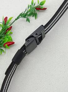 男士時尚休閒皮帶，日常使用，完美送禮給朋友 - 黑與白 - 查看 5