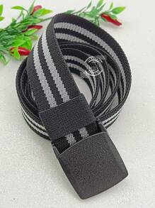 男士時尚休閒皮帶，日常使用，完美送禮給朋友 - 黑與白 - 查看 8