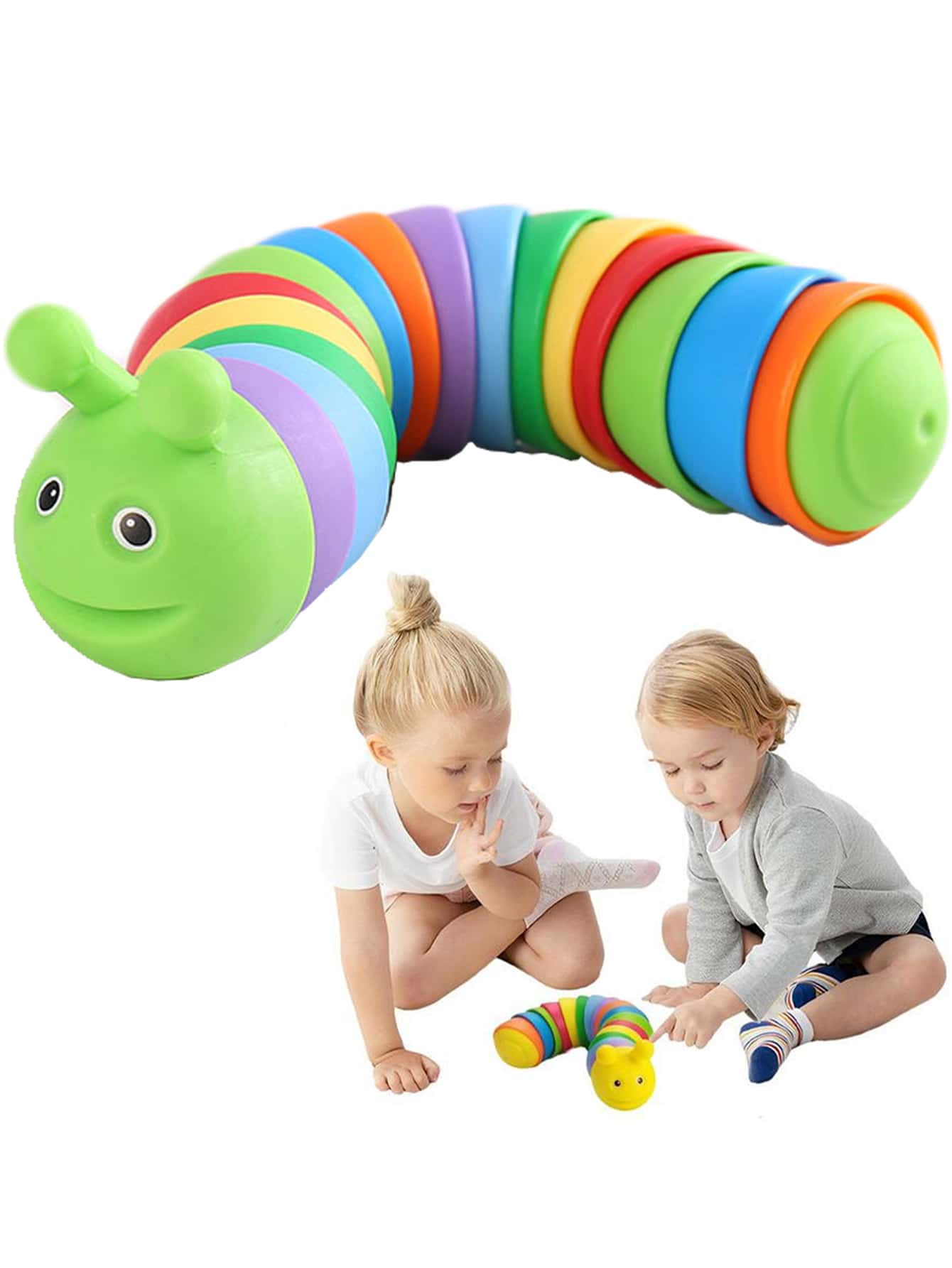 1pc Random Color Funny Fidget Sensory Toy Realistic Cute Worm
