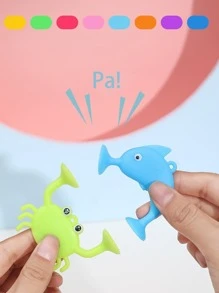 9入組彩色柔軟布娃娃海洋動物吸盤浴室玩具鯨魚螃蟹章魚珊瑚寶寶智力洗澡玩具兒童禮物（有些配件可能會隨機）