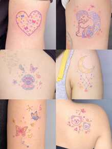 52 piezas de tatuajes temporales de patrones variados