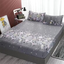 Floral Bedding Set 3pcs - 1 Fitted Sheet & 2 Pillowcases - Multicolor - View 5