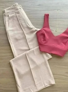 Women Pants - Màu be - Xem 2