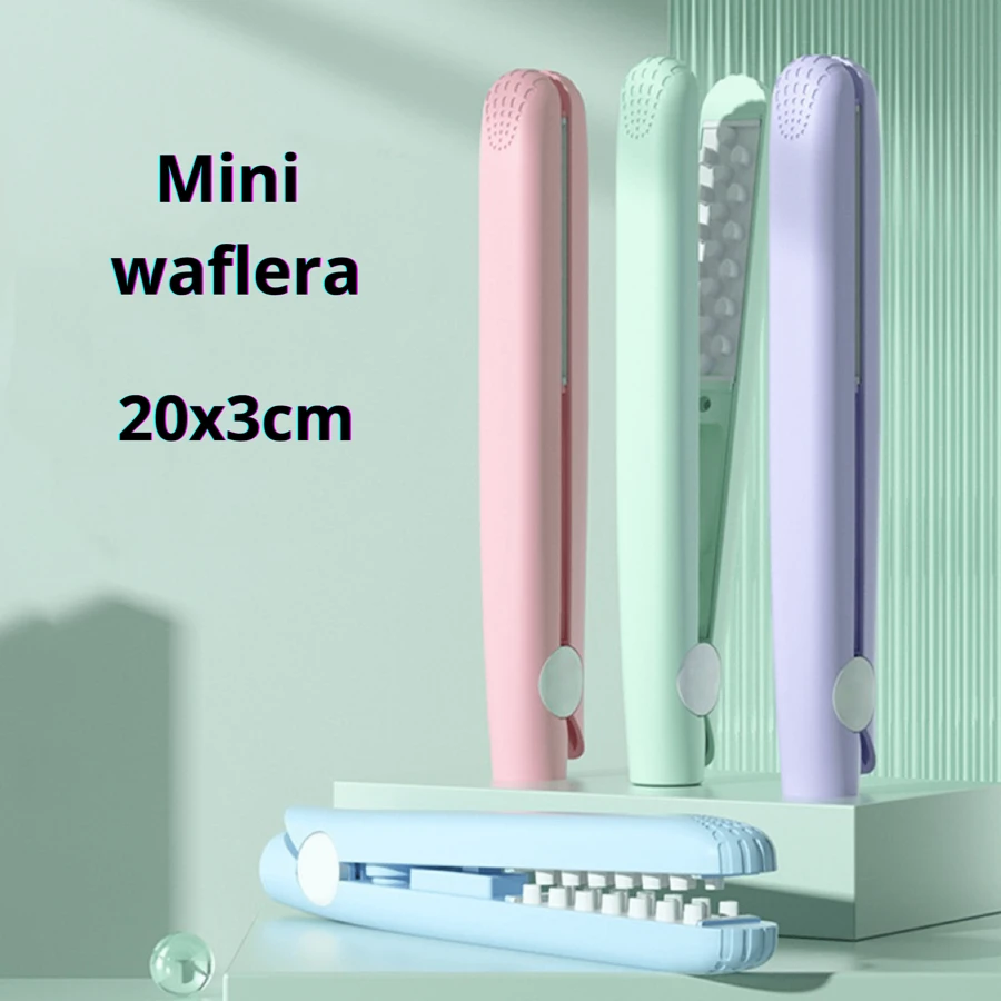 Mini plancha de cabello. Waflera color pastel diferentes colores. Mini waflera de viaje. - Multicolor - Ver 1
