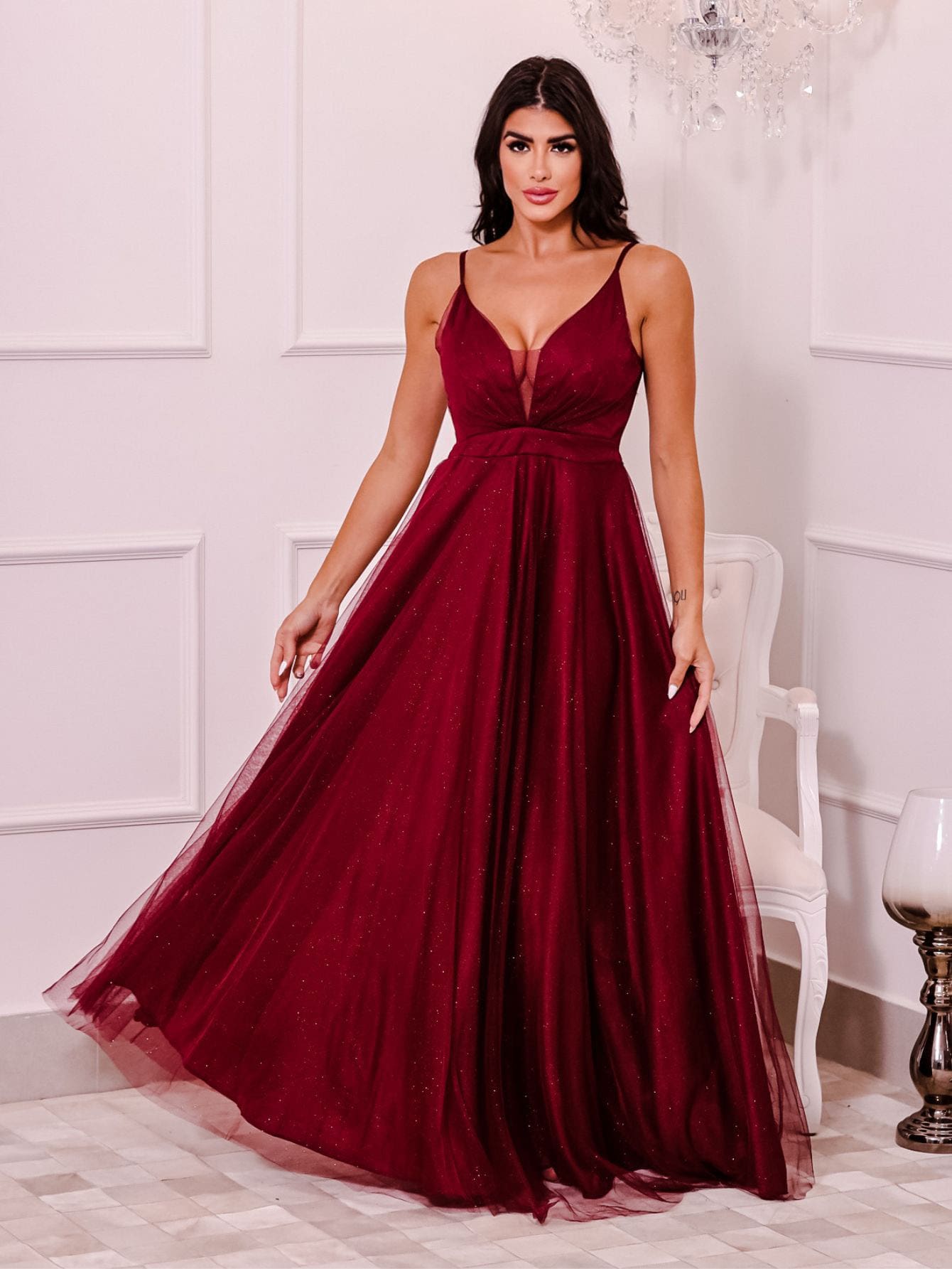 Grife Velasco Women Party Dresses - Burgundy - View 1