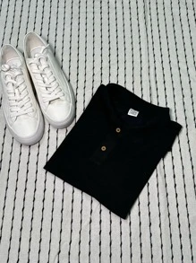 Men Polo Shirts - Black - View 2