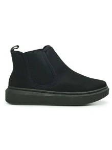 Women Wedge Boots - 黑與白 - 查看 2