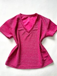 Women Blouses - 玫紅色 - 查看 2