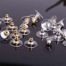 10pcs Bullet-shaped Color Retention Plating Earring Backs, Diy Jewelry Making Ear Stud Backs To Prevent Loss And Slipping