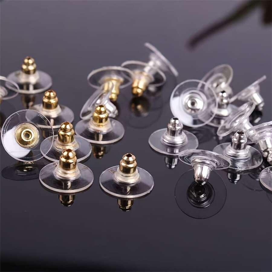10pcs Bullet-shaped Color Retention Plating Earring Backs, Diy Jewelry Making Ear Stud Backs To Prevent Loss And Slipping