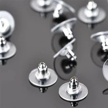 10pcs Bullet-shaped Color Retention Plating Earring Backs, Diy Jewelry Making Ear Stud Backs To Prevent Loss And Slipping
