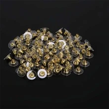 10pcs Bullet-shaped Color Retention Plating Earring Backs, Diy Jewelry Making Ear Stud Backs To Prevent Loss And Slipping