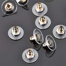 10pcs Bullet-shaped Color Retention Plating Earring Backs, Diy Jewelry Making Ear Stud Backs To Prevent Loss And Slipping