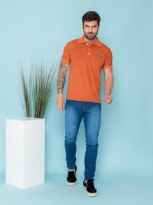 Men Polo Shirts - 亮橙色 - 查看 4