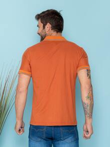 Men Polo Shirts - 亮橙色 - 查看 2