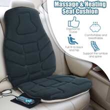Lifezeal Massage Seat Cushion Back Massager W/ Heat & 6 Vibration Motors For Home - Black - View 5