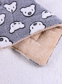 Bộ 1 Giường Thú Cưng Họa Tiết Gấu Trắng Xám - màu đen - Xem 4