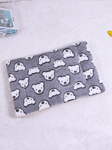 Bộ 1 Giường Thú Cưng Họa Tiết Gấu Trắng Xám - màu đen - Xem 2