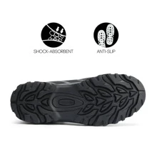 Men's Low Top Waterproof Hiking Shoes Trekking Trails Outdoor Work Shoes - 黑色 - 查看 5