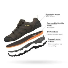 Men's Low Top Waterproof Hiking Shoes Trekking Trails Outdoor Work Shoes - màu nâu - Xem 5