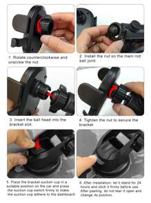Suction Cup Style Universal Car Phone Holder, Adjustable Car Dashboard Mount, Multi-Function Telescopic Suction Cup Phone Stand