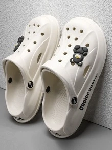 男士夏季透氣鏤空涼鞋兩用防滑辦公拖鞋休閒沙灘鞋 - 米色 - 查看 3