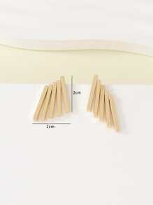 1pair Metallic Minimalist Bohemian Style Fringe Threader Earrings - Yellow Gold - View 5