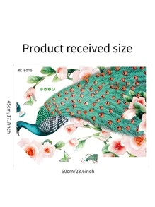 1 pieza Hermoso adhesivo de pared de pavo real realista, adhesivos, vinilos decorativos para decoración del hogar, artículos de decoración de primavera para refrescar tu hogar, adhesivos de decoración de ramas - Multicolor - Ver 5