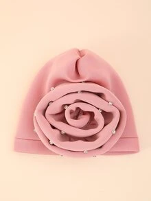 1入組鉚釘鑽石和花點綴帽子 - 藕粉色 - 查看 3