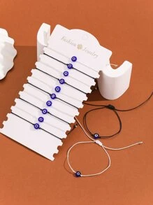 12pcs/set Adjustable Woven Eye Bracelet Set - Blue - View 4