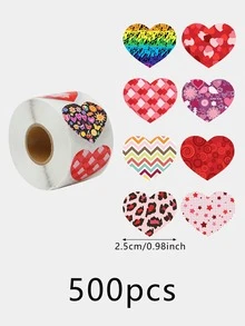 500 piezas Pegatinas dulce en forma de corazón de colores sello - Multicolor - Ver 2