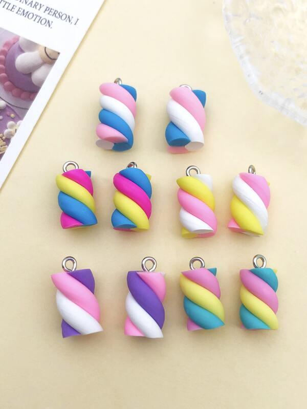 10pcs Fashion Cute Resin Colorful Candy DIY Pendant For Earring Necklace Jewelry Handmade Accessories Supplies