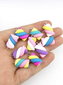 10pcs Fashion Cute Resin Colorful Candy DIY Pendant For Earring Necklace Jewelry Handmade Accessories Supplies