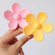 Sweet Flower Design Hair Claw, Fresh Style Hair Grip Clamp - Multicolor - View 2