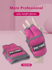 1kg Pink Lady Hand Weights Gloves Wrist Weights For Home Workout Exercise Walking Running Strength Training Weight Lifting - Pink - View 2