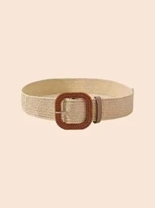 Thắt lưng dệt màu hoa mai khóa vuông bằng Polypropylen - Lạc đà - Xem 2