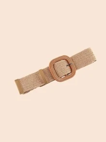 Thắt lưng dệt màu hoa mai khóa vuông bằng Polypropylen - Lạc đà - Xem 1