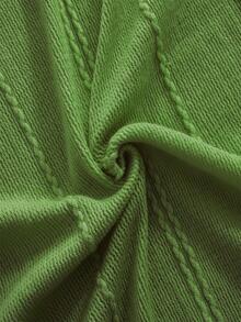 1 pieza Manta verde tejido con flecos - Verde - Ver 2